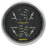 AutoMeter Carbon Fiber Quad Gauge 5in. 0 Ohm (E) - 90 Ohm (F) Electric - 4819