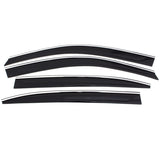 AVS 15-18 Chevrolet Tahoe/GMC Yukon Ventvisor Low Profile Deflectors 4pc - Smoke w/Chrome Trim - 794060