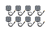 Diode Dynamics Stage Series SXS Rock Light Installer Kit - RGBW M8 w/Controller (8-pack) - DD7753C
