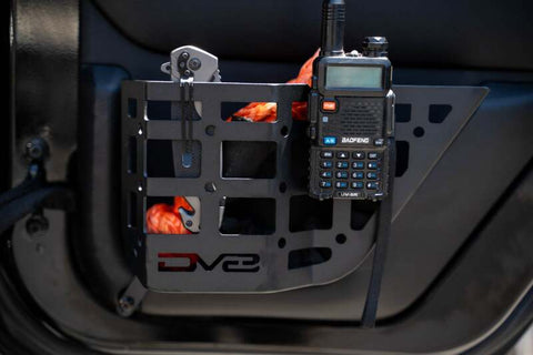 DV8 Offroad 11-18 Jeep Wrangler JK 4 Door Only Rear Door Pocket Molle Panels - Black - MPJK-06