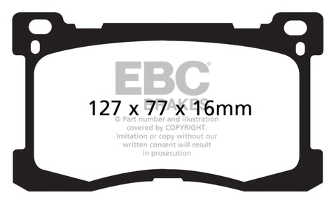 EBC 12+ Hyundai Equus 5.0 Ultimax2 Front Brake Pads - UD1576