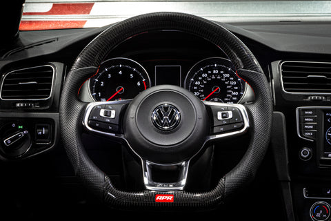 APR 15-26 Volkswagen Golf R/GTI/Jetta (MK7) Carbon Fiber/Red Stitch Steering Wheel (Non Paddles) - MS100205