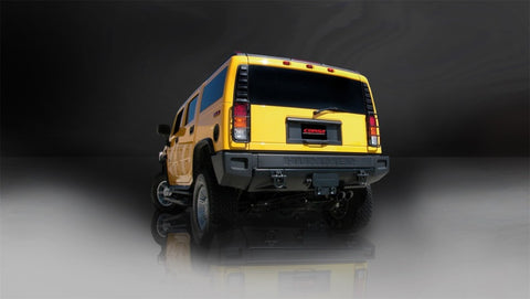 Corsa 03-06 Hummer H2 6.0L V8 Black Sport 3in Single Rear Twin 4in Tips Cat-Back Exhaust - 14216BLK