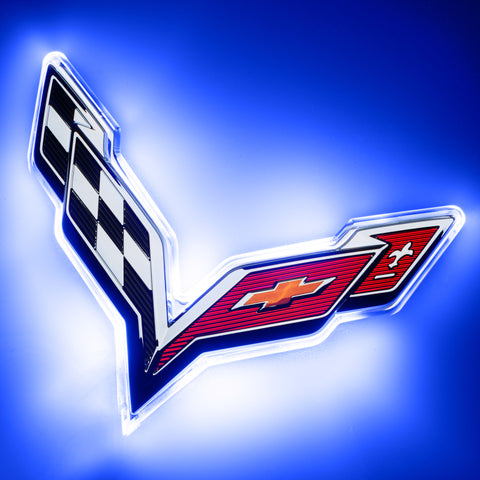 Oracle Corvette C7 Rear Illuminated Emblem - Dual Intensity - Blue - 3655-002