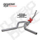 Diamond Eye KIT 4in TB MFLR RPLCMENT PIPE DUAL AL: 94-02 DODGE CUMMINS 5.9L - K4214A-RP