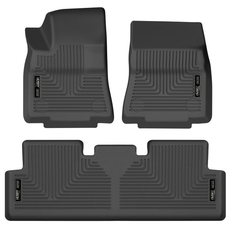 Husky Liners 20-22 Tesla Y WeatherBeater Front & 2nd Seat Floor Liner - Blk - 95211
