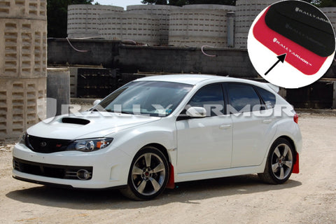 Rally Armor 08-11 Subaru STI (Hatch Only) / 11-14 WRX (Hatch Only) Red UR Mud Flap w/White Logo - MF15-UR-RD/WH