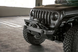 DV8 Offroad 07-23 Jeep Wrangler/Gladiator JT/JK/JL FS-25 Stubby Front Bumper w/Plated Bull Bar - FBJL-06