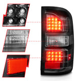 ANZO 2014-2018 GMC Sierra LED Tail Lights Black Housing Clear Lens - 311397