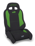 PRP EnduroCrawl Reclining Suspension Seat - Black/Green Vinyl - Passenger - A9001045-201-W