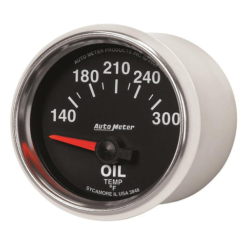 Autometer GS 52mm 140-300 Deg F Short Sweep Electronic Oil Temperature Gauge - 3848