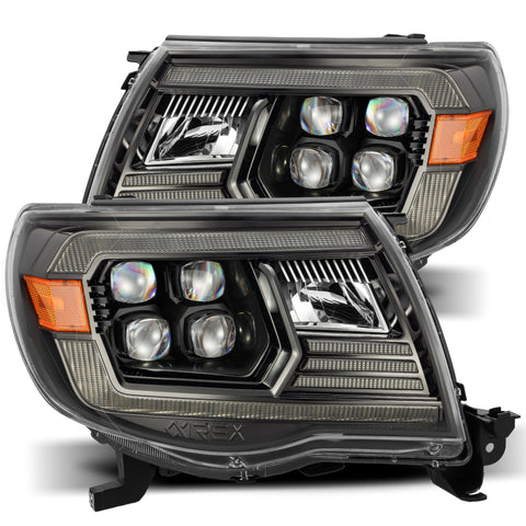 AlphaRex 05-11 Toyota Tacoma NOVA LED Projector Headlights Plank Style Black w/Activation Light/DRL - 880744