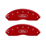 MGP Front set 2 Caliper Covers Engraved Front Oval logo/Ford Red finish silver ch - 10155FFRDRD