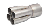 Vibrant 4-1 SS Merge Collectors (1-7/8in Inlet Slipover ID 3-1/2in Merge Outlet OD) Single Unit - 10307