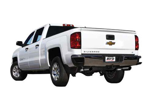Borla 14 Silv/Sierra 1500 C/B Touring Exh/2.75in in Muffler 2.25inout 4inTIp SS Rear Exit-Blk Chrome - 140535BC