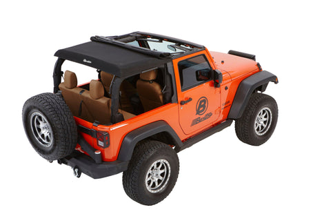 Bestop 07-18 Jeep Wrangler JK 2-Door Trektop Glide (Black Diamond) - 54922-35