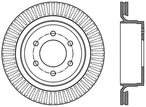 StopTech 12-14 Ford F-150 w/ 6 Lug Rear Left Slotted Sport Cryo Brake Rotor - 126.65135CSL
