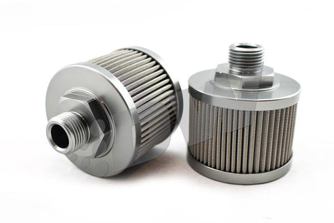 DeatschWerks Stainless Steel 8AN 100 Micron Universal Fuel Pump Pre-Filter - 8-01-08100
