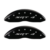 MGP Front set 2 Caliper Covers Engraved Front SRT4 Black finish silver ch - 12002FSR4BK