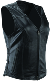 River Road Plains Leather Vest Black Womens - Small - 094412