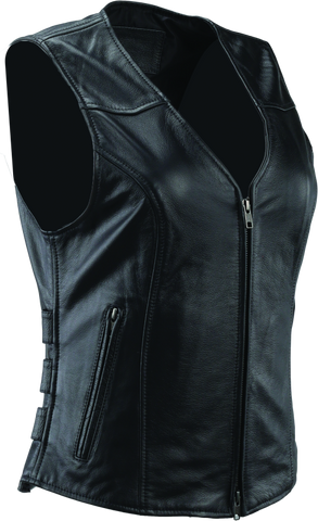 River Road Plains Leather Vest Black Womens - Small - 094412