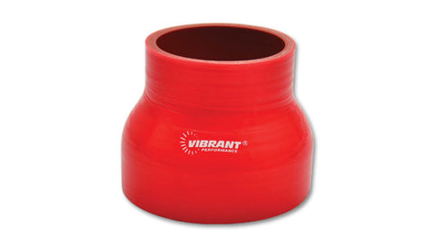 Vibrant 4 Ply Reinforced Silicone Transition Connector - 1.75in I.D. x 2.5in I.D. x 3in long (RED) - 2838R