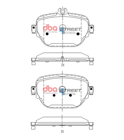 DBA 19-20 Mercedes-Benz AMG GT 53 (w/Iron Rotor) Rear Street Series Brake Pads - DB15171SS