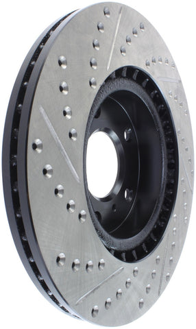 StopTech 1/02-05 Infiniti G35 (alloy disc) / 6/02-05 Nissan 350Z Slotted & Drilled Left Front Rotor - 127.42074L