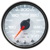 Autometer Spek-Pro Gauge Trans Temp 2 1/16in 300f Stepper Motor W/Peak & Warn Wht/Blk - P34212
