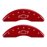MGP 4 Caliper Covers Engraved Front & Rear Bowtie Red finish silver ch - 14241SBOWRD