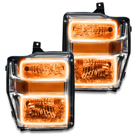 Oracle 08-10 Ford F250/350 Pre-Assembled Halo Headlights- Chrome Housing - w/o Controller - 7189-334