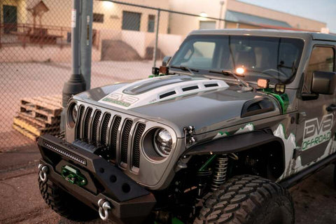 DV8 Offroad 18+ Jeep JL Heat Dispersion Hood - Primer Black - HDMBJL-01