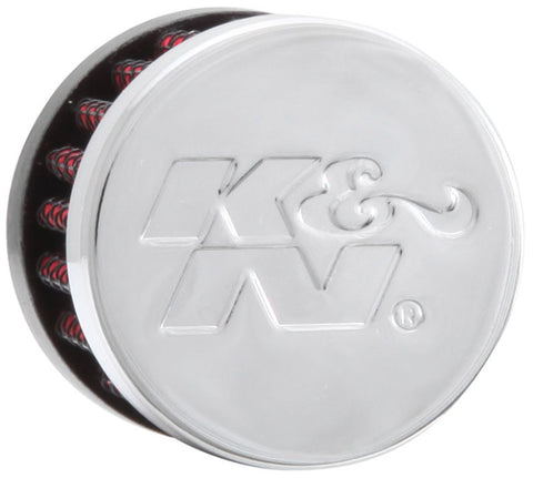 K&N Rubber Base Crankcase Vent Filter - 0.55in Flange ID 1.375in OD 1.125in Height - 62-2480