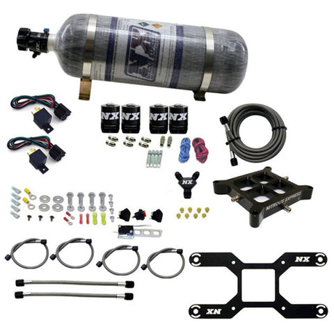 Nitrous Express 4150 Dual Stage Billet Crossbar Nitrous Kit (50-300 & 100-500HP) w/Composite Bottle - 66042-12
