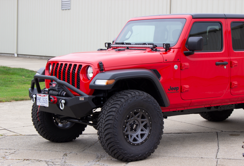 Fishbone Offroad 2018+ Jeep Wrangler JL - Black Aluminum Hawse Fairlead License Plate Mount - FB21098