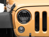 Raxiom 97-18 Jeep Wrangler TJ/JK Axial Series 13-LED Headlights- Black Housing (Clear Lens) - J150093