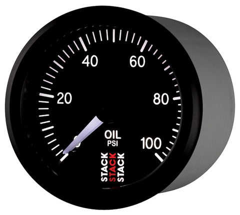 Autometer Stack 52mm 0-100 PSI 1/8in NPTF Male Pro Stepper Motor Oil Pressure Gauge - Black - ST3302