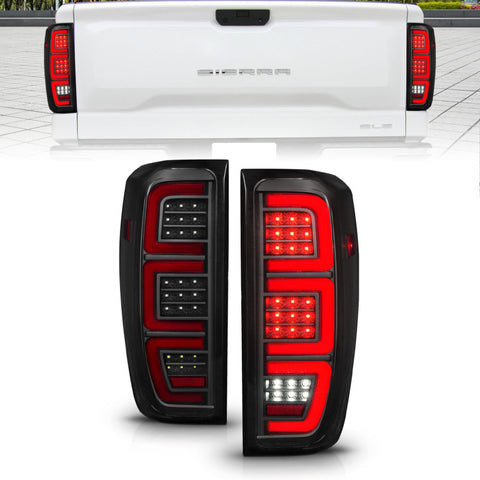ANZO 19-23 GMC Sierra 1500/2500HD/3500HD Smoke Black Replacement Full LED Bar Tail Light - 311458