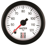 Autometer Stack 52mm 40-120 Deg C 1/8in NPTF Male Pro Stepper Motor Water Temp Gauge - White - ST3357