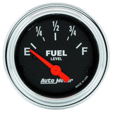 Autometer Traditional Chrome 2-1/16in 33 Ohm - 240 Ohm Full Electrical Fuel Level Gauge - 2516