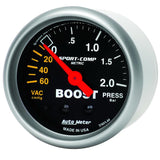 Autometer Sport-Comp 52mm 60cm/HG -2.0 Bar Mechanical Boost Gauge - 3303-M