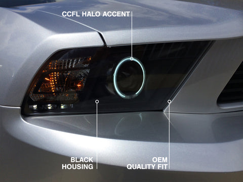 Raxiom 10-12 Ford Mustang w/ Headlights CCFL Halo Projector Headlights- Black Housing (Clear Lens) - 101685