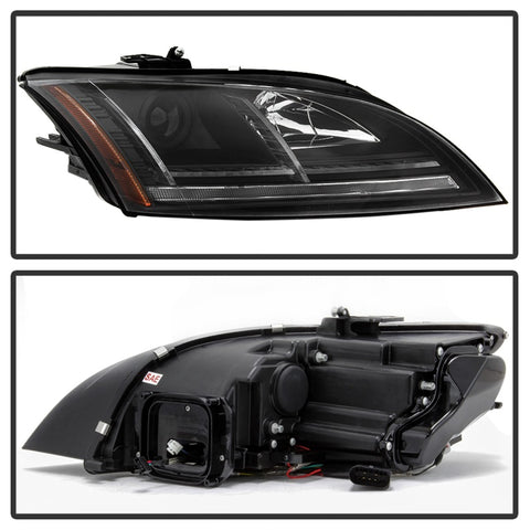 Spyder 08-15 Audi TT HID Xenon Projector Headlights w/Seq Turn Signal - Blk (PRO-YD-ATT08-HID-BK) - 5085542