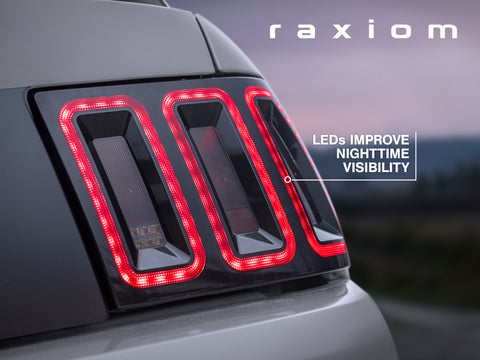 Raxiom 99-04 Ford Mustang Excluding 99-01 Cobra Icon LED Tail Lights- Black Housing (Smoked Lens) - 100807