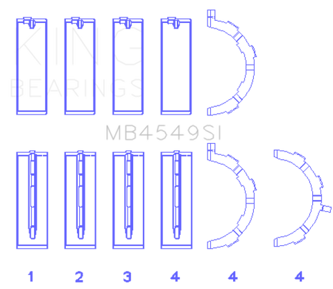 King Ford EcoBoost 3.5L / 3.7L V6 (Size STD) Main Bearing Set - MB4549SI