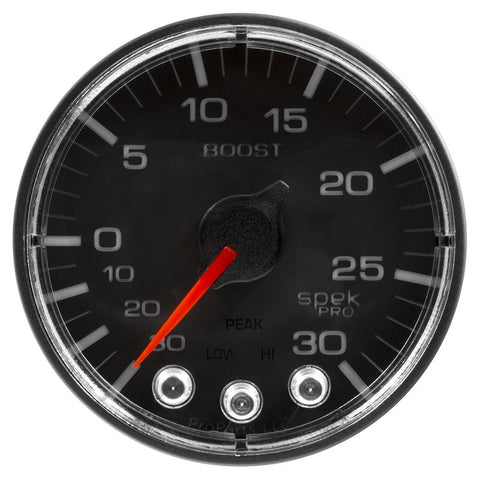 Autometer Spek-Pro 52.4mm 30inHG-30PSI Digital Stepper Motor Vac/Boost Gauge - P302328
