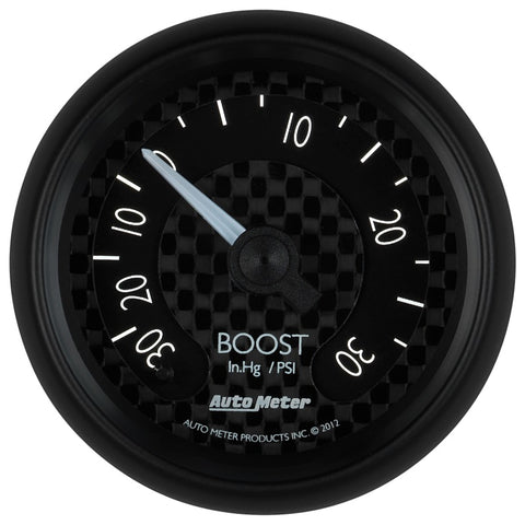 Autometer GT Series 52mm Mechanical 30 In Hg/30 psi Vacuum/Boost Gauge - 8003