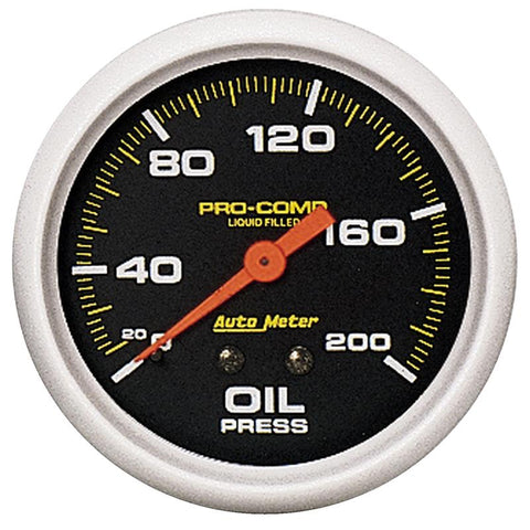 AutoMeter Gauge Oil Press 2-5/8in. 200PSI Liquid Filled Mech Pro-Comp - 5422