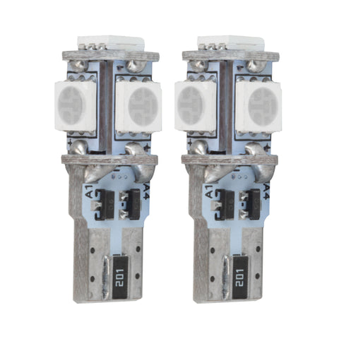 Oracle T10 5 LED 3 Chip SMD Bulbs (Pair) - Aqua - 4801-010