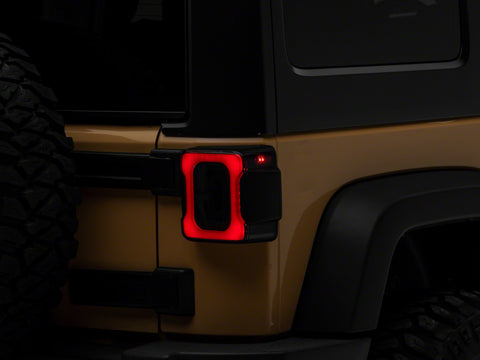 Raxiom 07-18 Jeep Wrangler JK Axial Series LED Tail Lights- Blk Housing (Smoked Lens) - J183262
